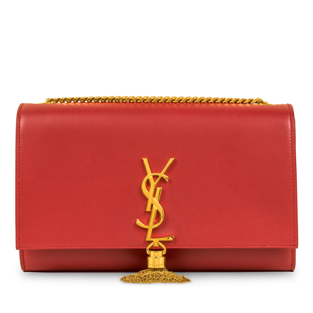 Saint Laurent Kate Leather Red Shoulder Bag Style 14