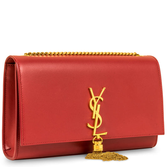 Saint Laurent Kate Leather Red Shoulder Bag Style 14