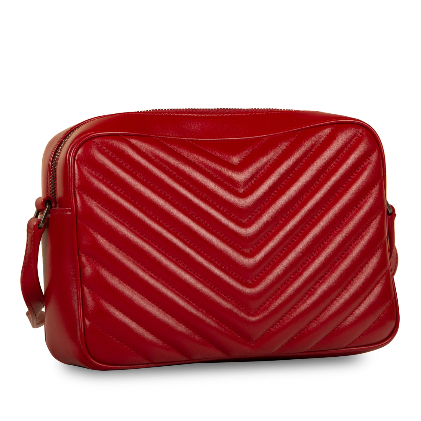 Saint Laurent Lou Lambskin Red Crossbody