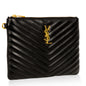 Saint Laurent Luxury Leather Red Clutch Style 10