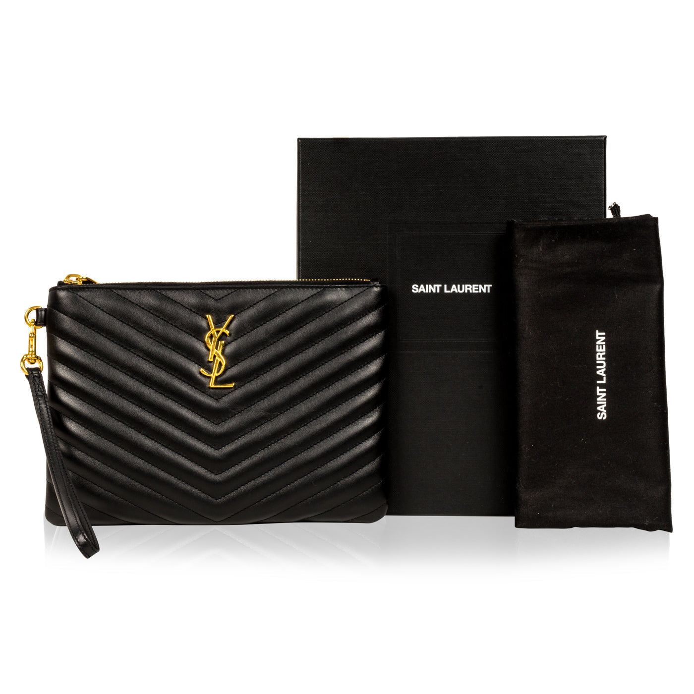 Saint Laurent Luxury Leather Red Clutch Style 10