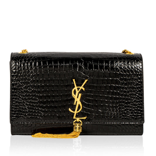 Saint Laurent Kate Crocodile Red Shoulder Bag