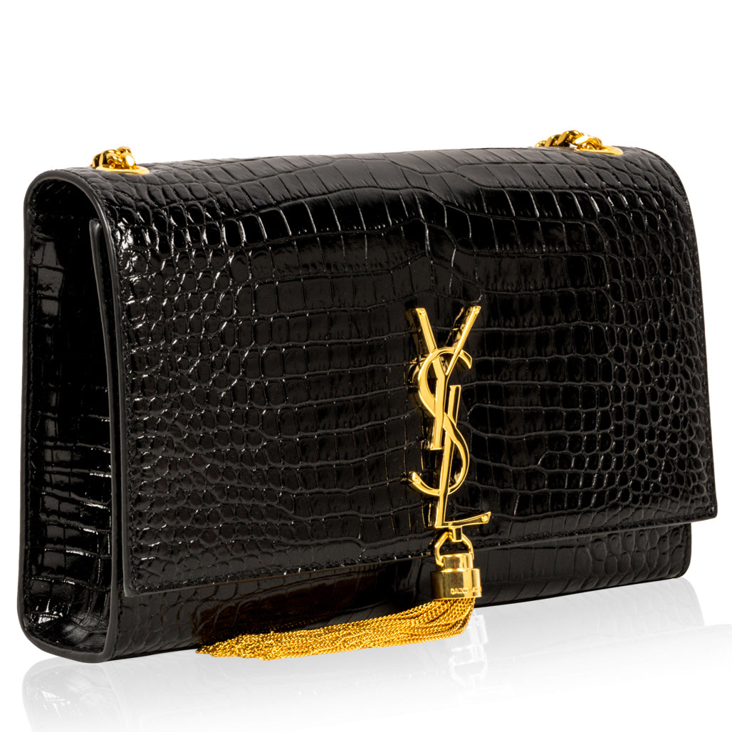 Saint Laurent Kate Crocodile Red Shoulder Bag