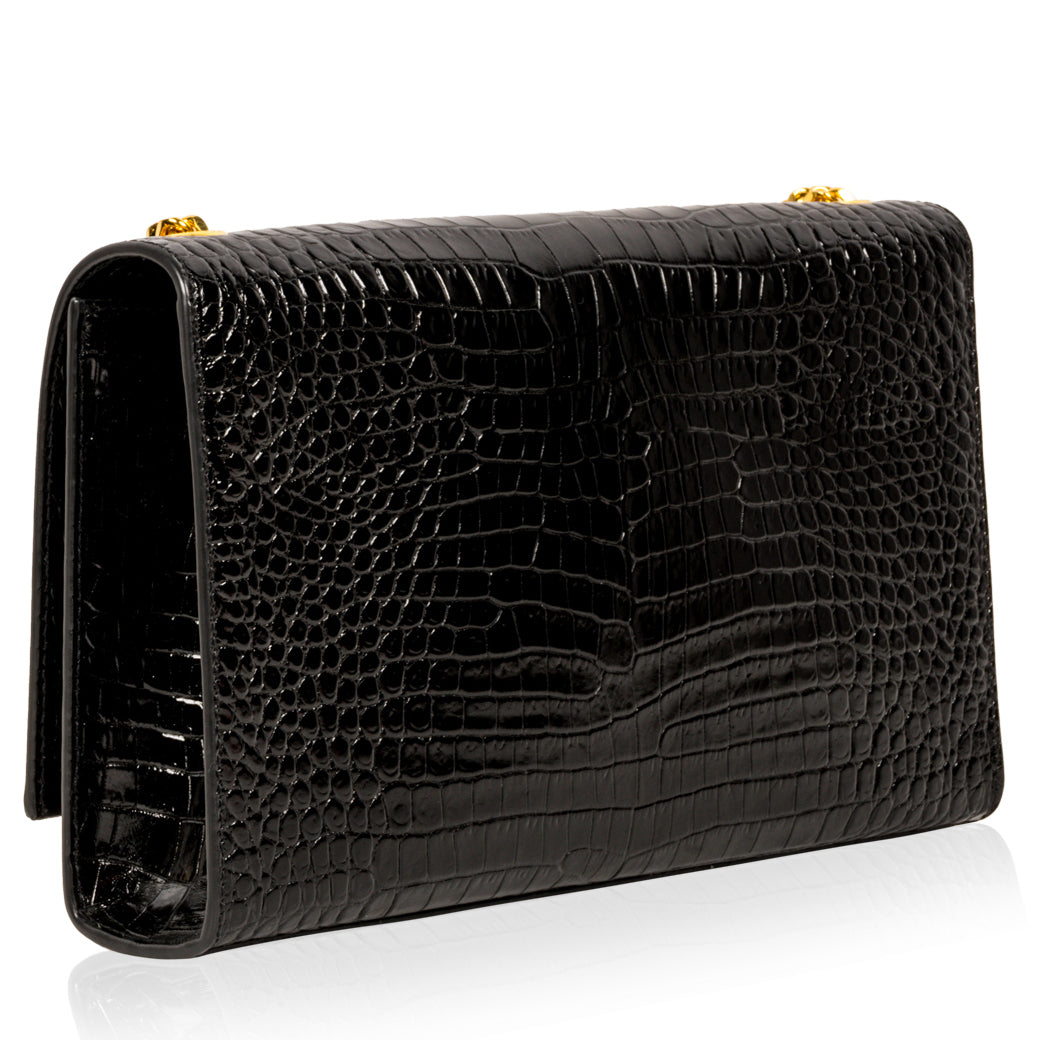 Saint Laurent Kate Crocodile Red Shoulder Bag
