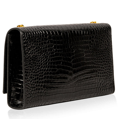 Saint Laurent Kate Crocodile Red Shoulder Bag