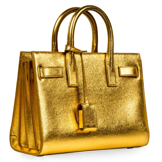 Saint Laurent Sac De Jour Gold Handbag