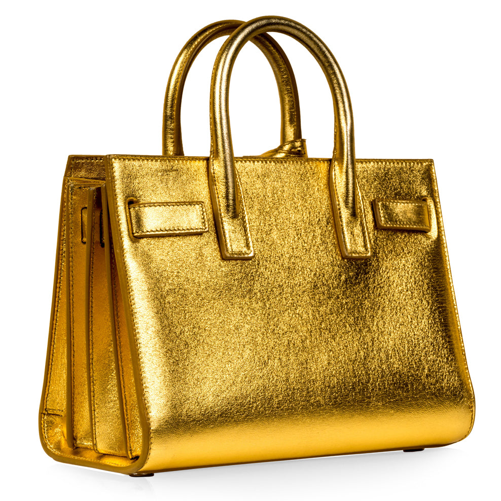Saint Laurent Sac De Jour Gold Handbag