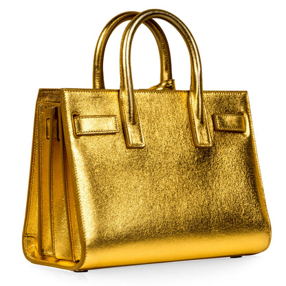 Saint Laurent Sac De Jour Gold Handbag