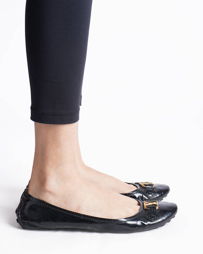 Louis Vuitton  Black Patent Leather Oxford Ballet Flats