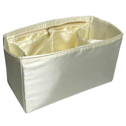 Organizer for [Peekaboo X-Lite Large, Fendi] Bag Insert (Silk, Full-width Zip and Open Pocket)
