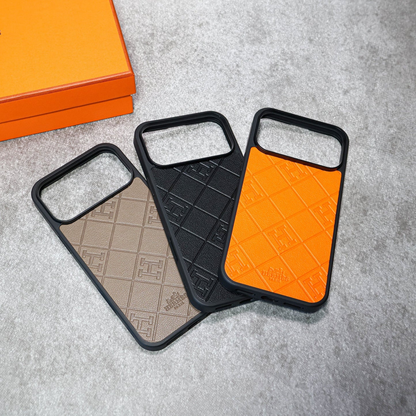 Stamped Leather Hermes iPhone Case