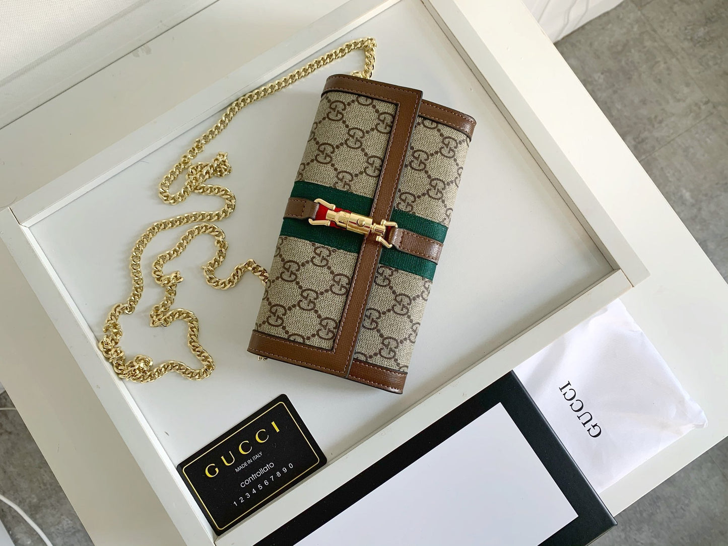 Supreme Canvas Gucci Chain Wallet Bag
