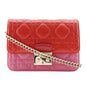 Christian Dior Shoulder Bag S0252OTRI M79D lambskin Red/pink 2-way clutch Canage ChainShoulder Women