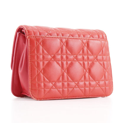 Christian Dior Shoulder Bag S0252OTRI M79D lambskin Red/pink 2-way clutch Canage ChainShoulder Women