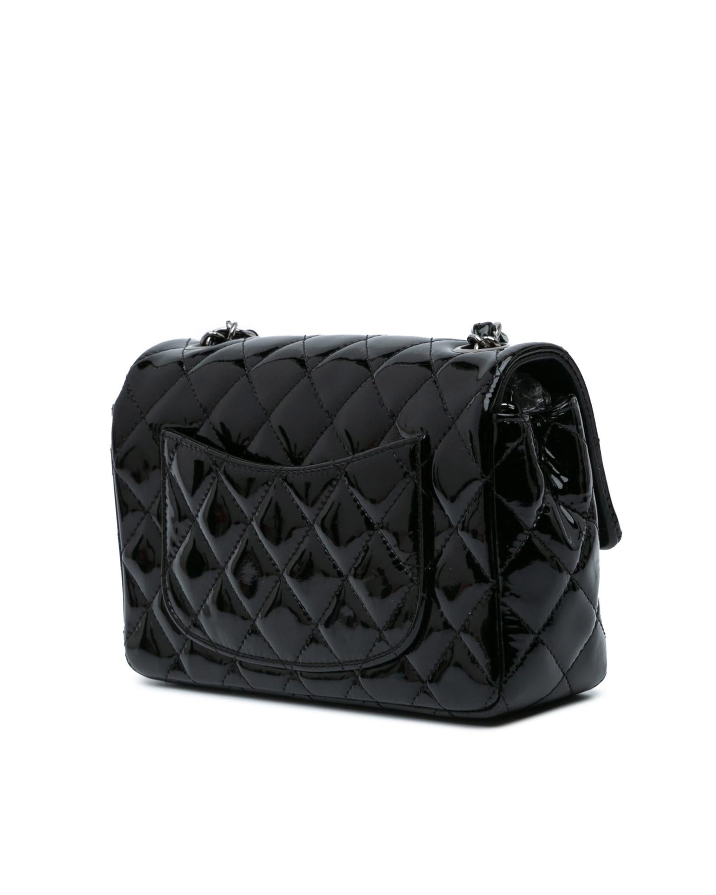 Mini Rectangular Classic Patent Single Flap Crossbody Bag with Chain Strap