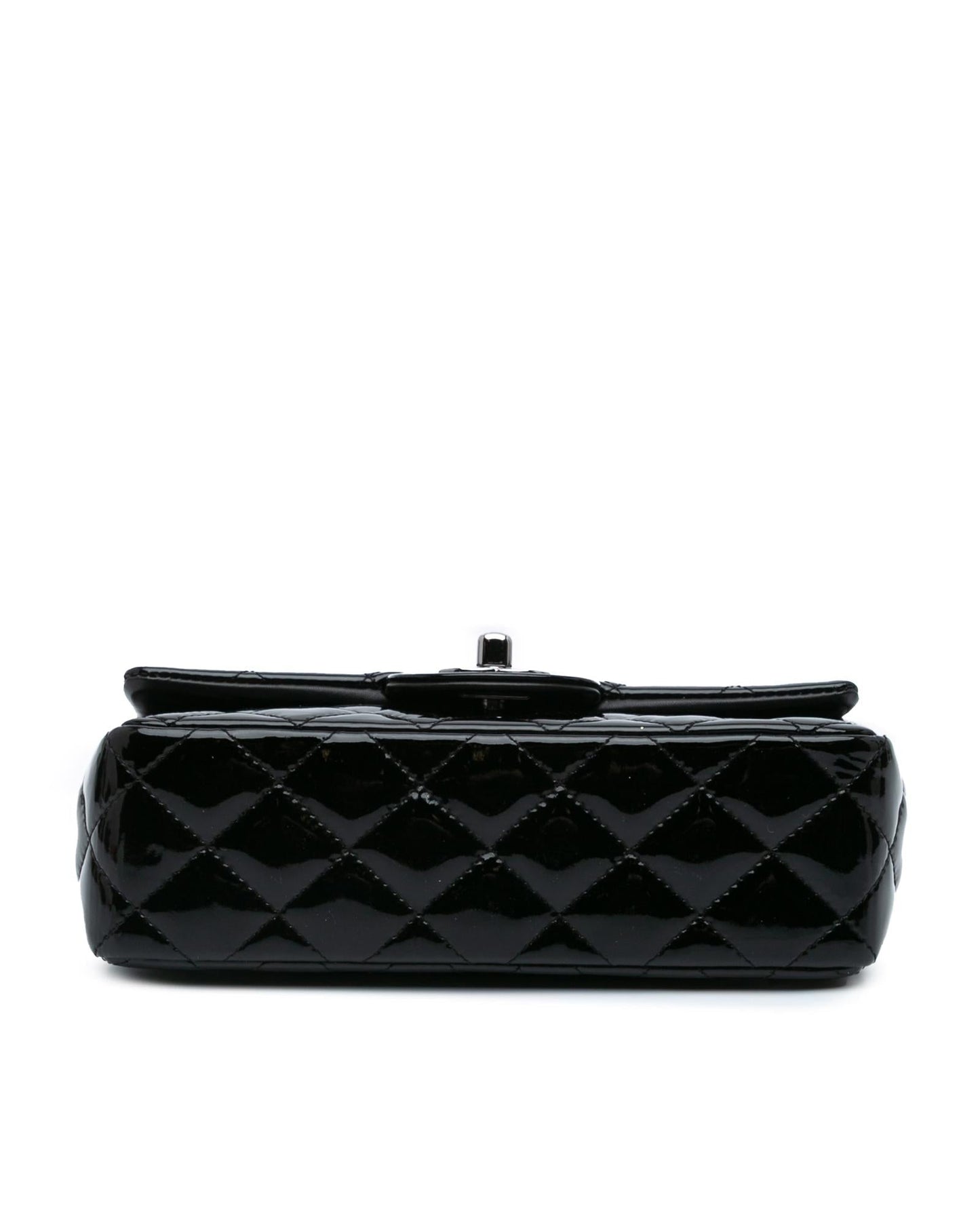 Mini Rectangular Classic Patent Single Flap Crossbody Bag with Chain Strap