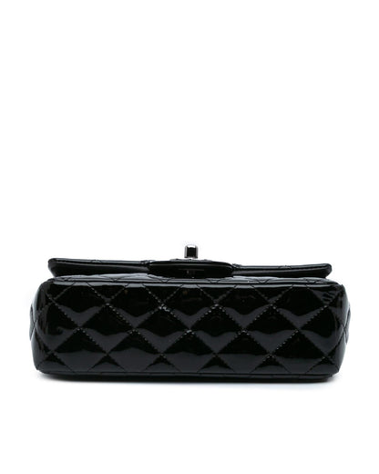 Mini Rectangular Classic Patent Single Flap Crossbody Bag with Chain Strap