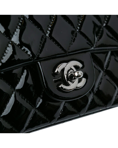 Mini Rectangular Classic Patent Single Flap Crossbody Bag with Chain Strap