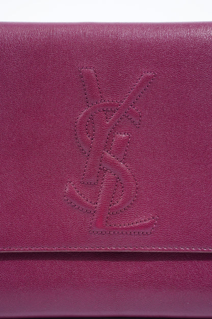 Saint Laurent Flap Clutch Purple Leather
