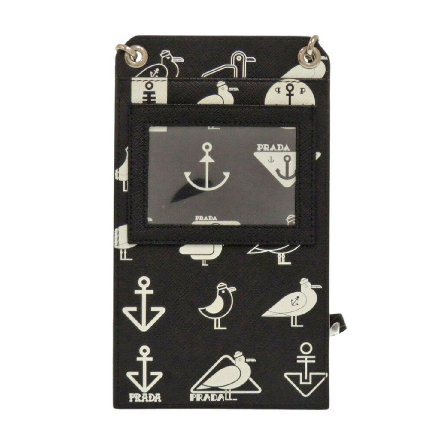 Seagull Print Leather Crossbody Bag