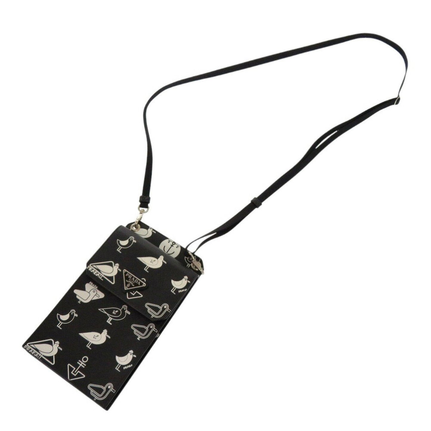 Seagull Print Leather Crossbody Bag