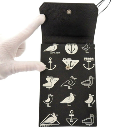 Seagull Print Leather Crossbody Bag