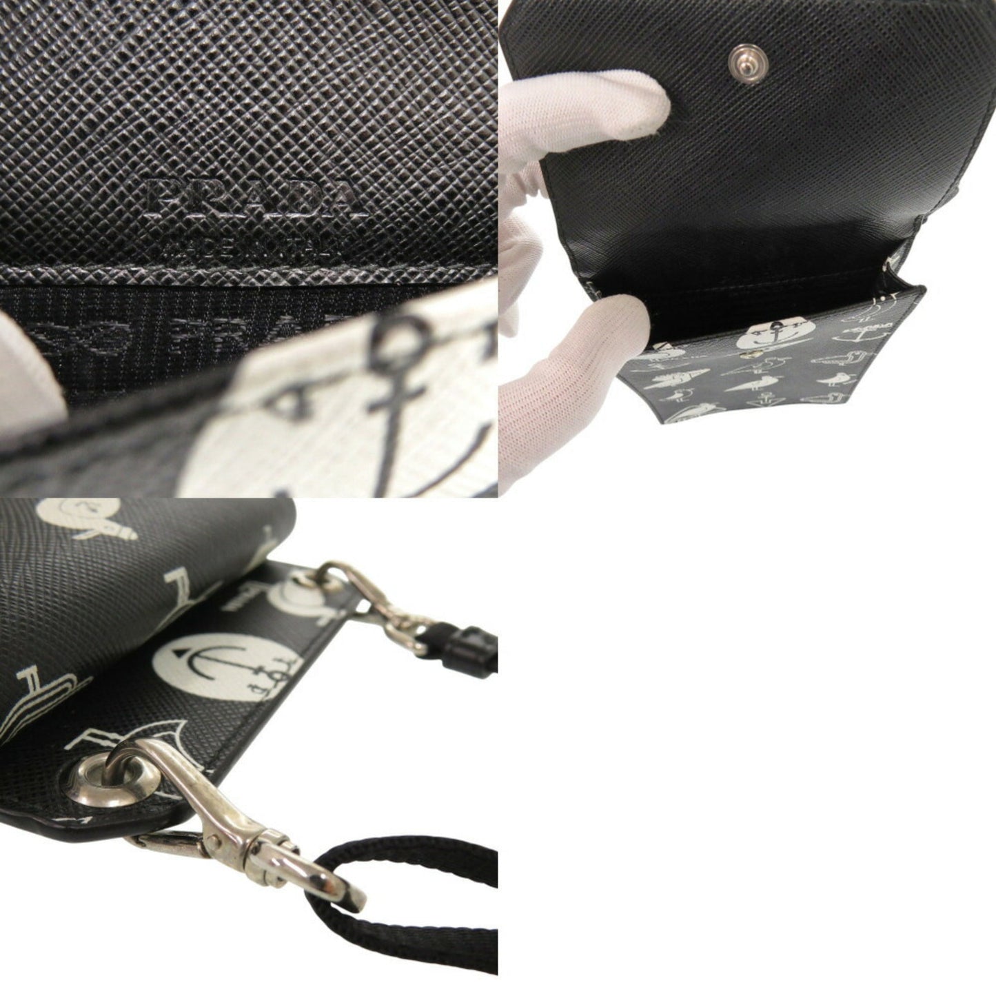 Seagull Print Leather Crossbody Bag