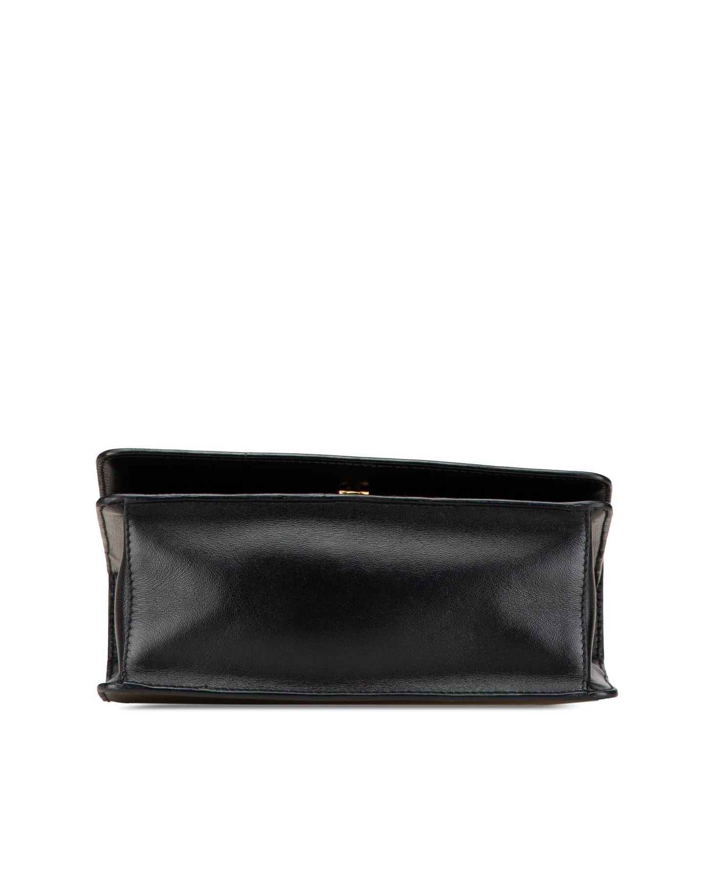 Saffiano Leather Crossbody Bag with Chain Strap and Snap Closure