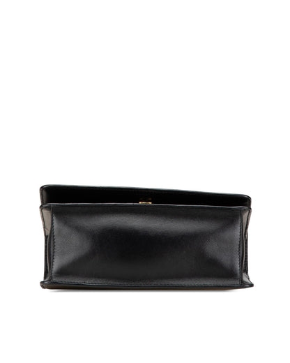 Saffiano Leather Crossbody Bag with Chain Strap and Snap Closure