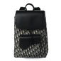 Christian Dior Oblique Jacquard Grained Calfskin Drawstring Saddle Backpack Beige Black Oblique Monogram