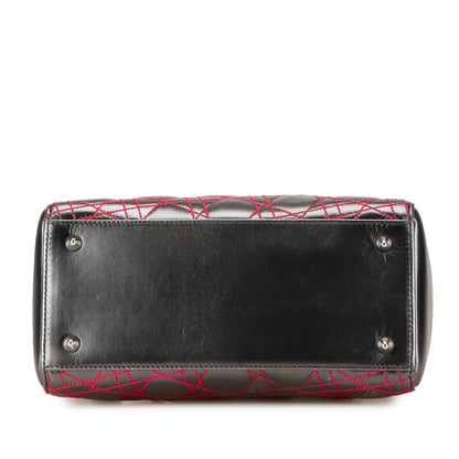 Gray Dior Anselm Reyle Medium Metallic Lambskin Cannage Lady Dior Satchel