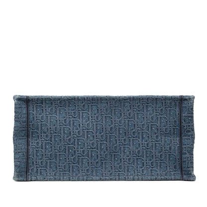 Blue Dior Medium Oblique Denim Book Tote