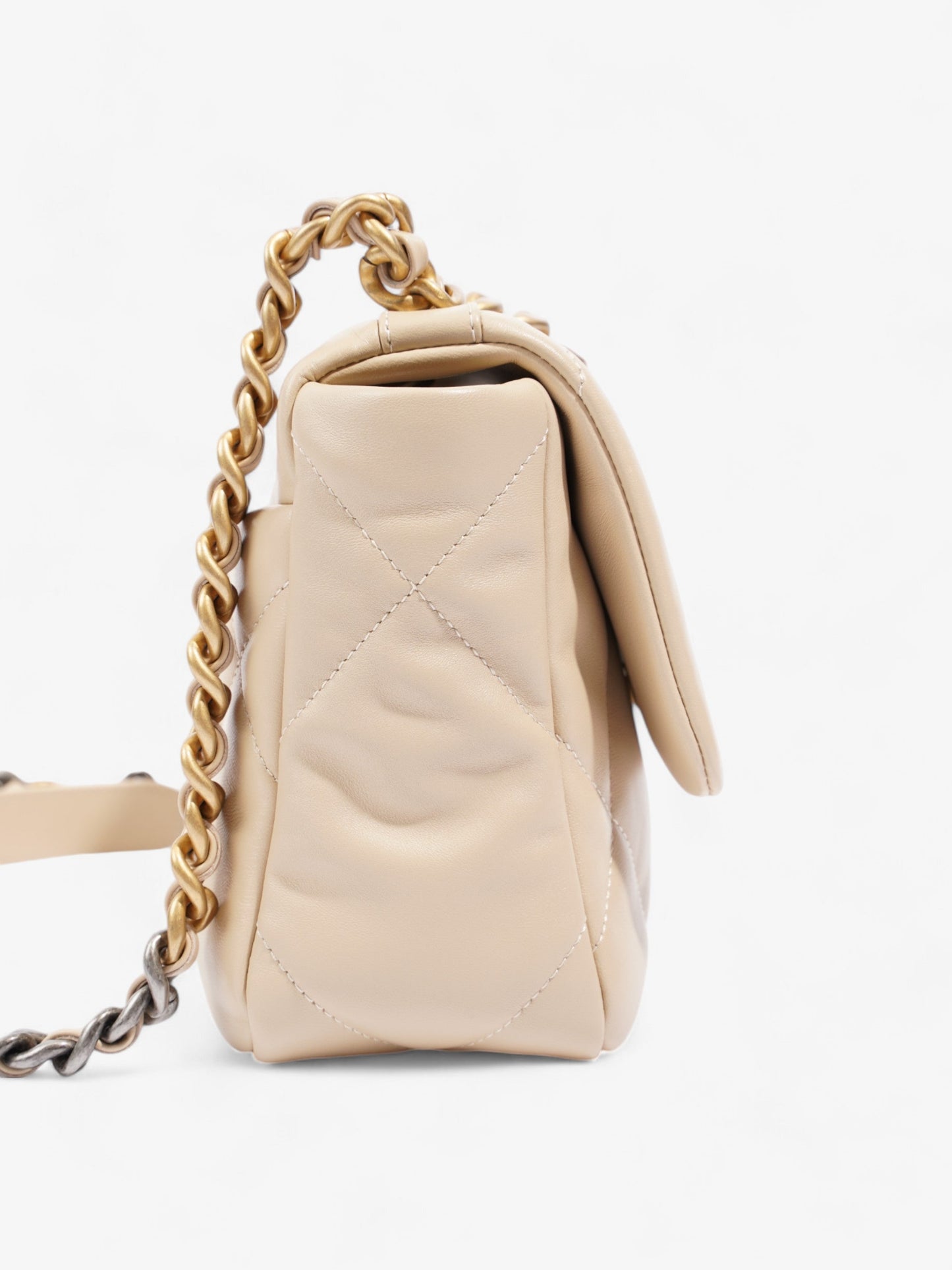 Chanel Chanel 19 Lambskin Beige Shoulder Bag