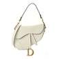 Christian Dior Grained Calfskin Saddle Bag With Strap Latte