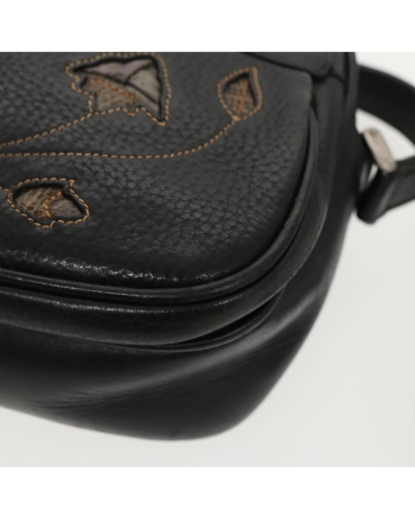 Floral Embroidered Leather Crossbody Bag