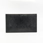 Saint Laurent Uptown Pouch Black Croc Embossed Clutch