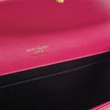 Saint Laurent Luxury Leather Red Clutch Style 2