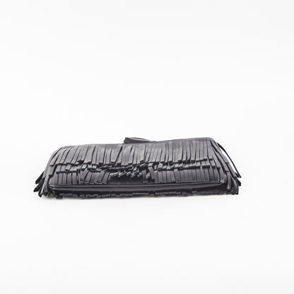 Saint Laurent Joulie Fringe Pouch Black