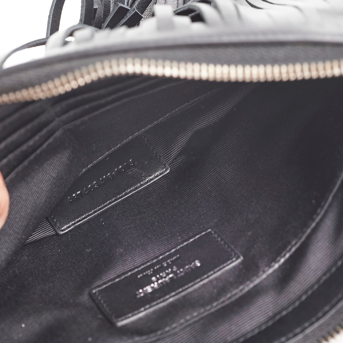 Saint Laurent Joulie Fringe Pouch Black