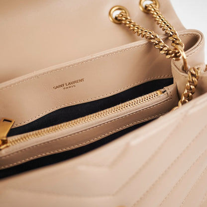Saint Laurent Lou Beige Handbag Beige