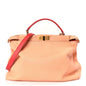 Fendi Cuoio Romano Selleria Bi-Color Large Peekaboo Iconic Satchel