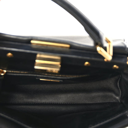 Fendi Nappa Mini Peekaboo Iconic Satchel Black