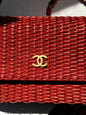 Chanel 2001 Red Wicker Shoulder Bag