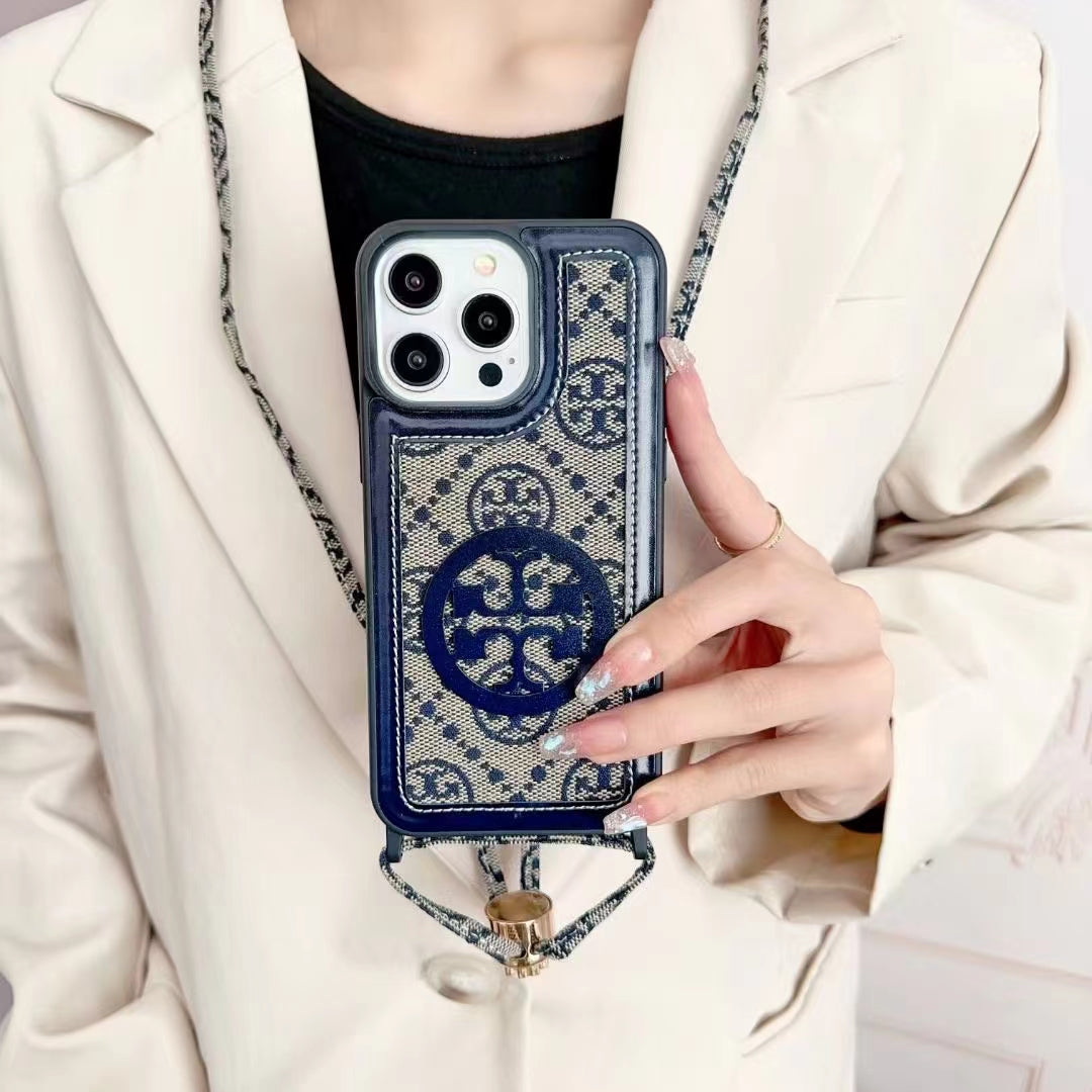 Tory Burch Phone Case Crossbody For Iphone 12 13 14 15 16 Pro Max Plus / 18 Pro / 18 Pro Max
