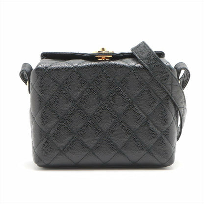 Chanel Black Gold Carved Buckle Box Bag