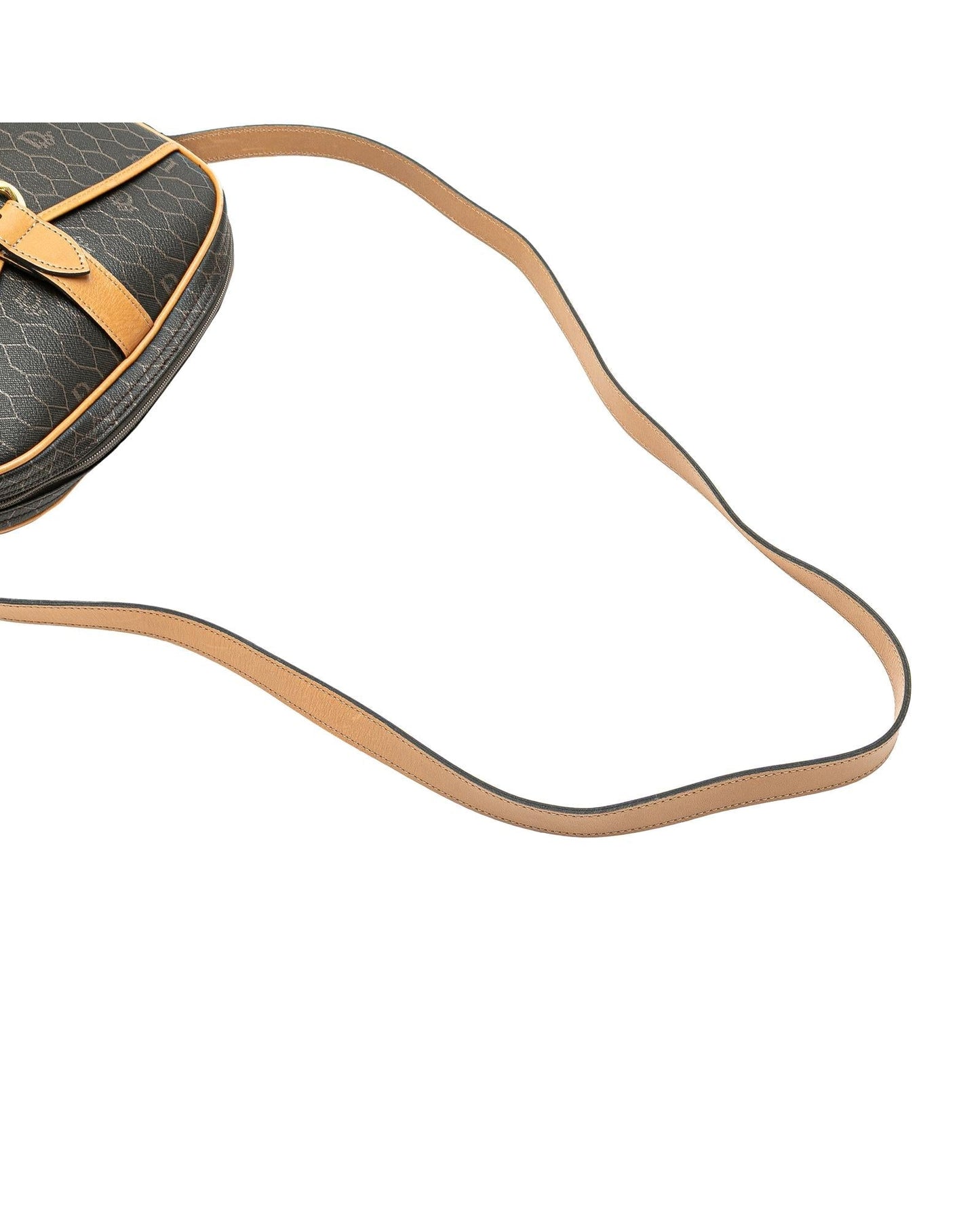 Honeycomb Coated Canvas Crossbody Bag with Leather Trim and Multiple Pockets