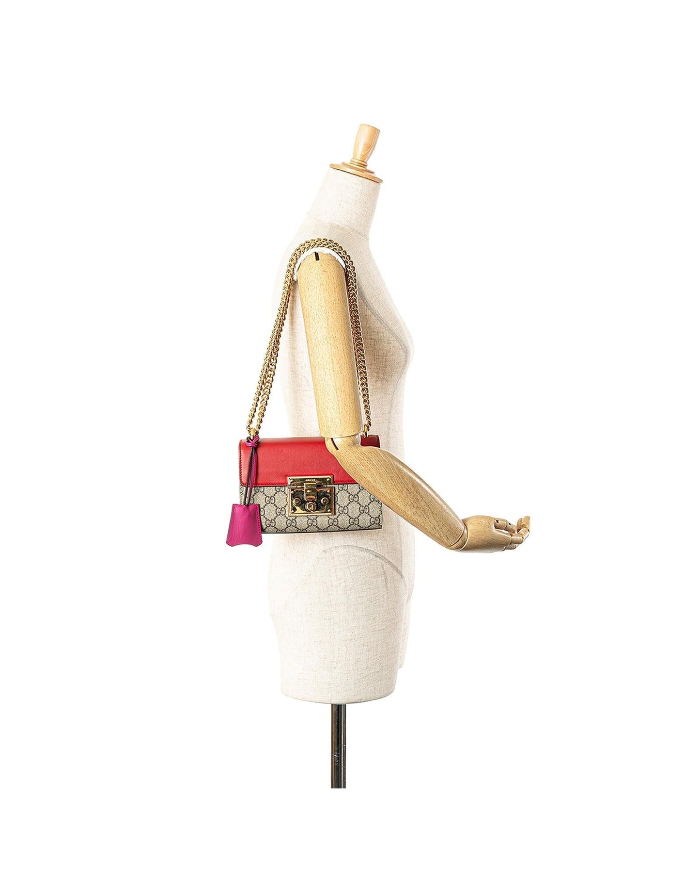 Small Supreme Padlock Crossbody Bag with Chain Strap and Leather Flap