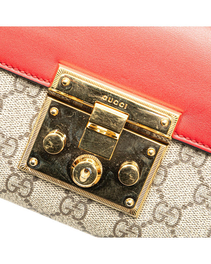 Small Supreme Padlock Crossbody Bag with Chain Strap and Leather Flap