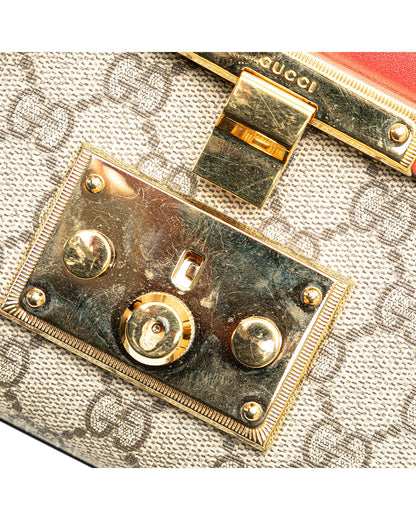 Small Supreme Padlock Crossbody Bag with Chain Strap and Leather Flap