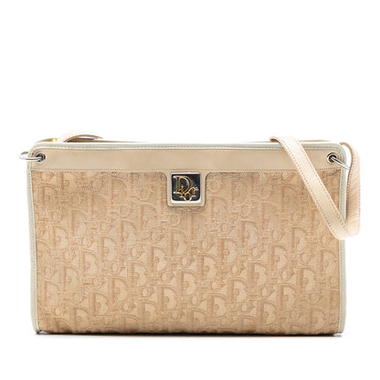 Beige Dior Diorissimo Trotter Canvas Shoulder Bag
